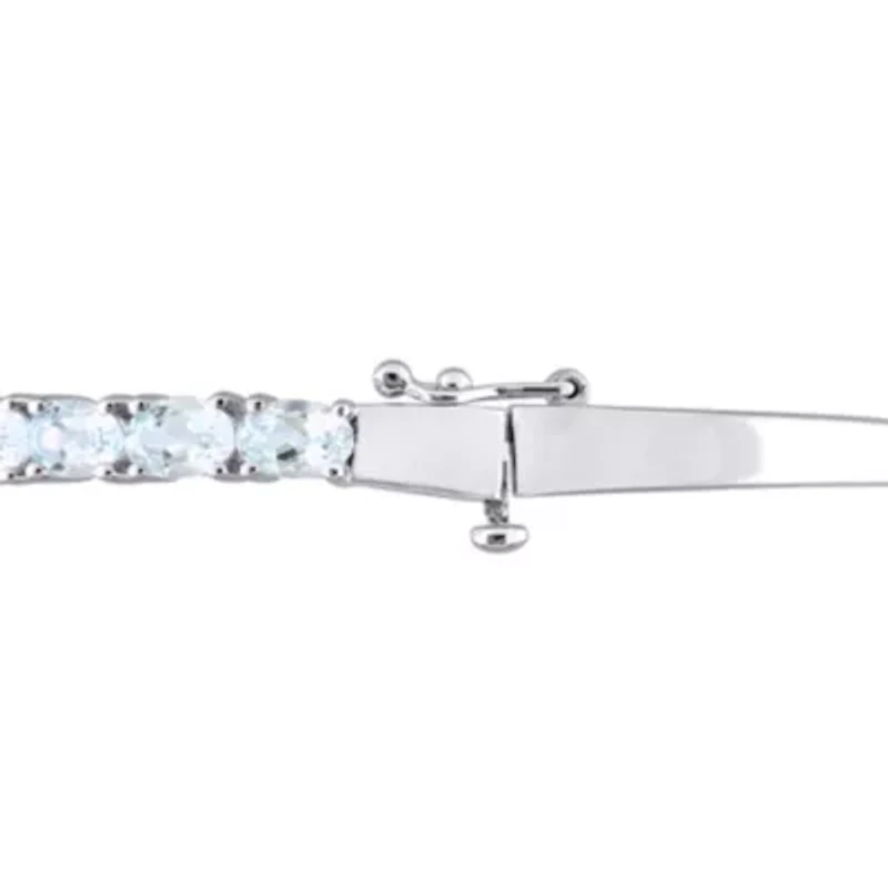 7.14 ct. t.g.w. Aquamarine Bangle in Sterling Silver