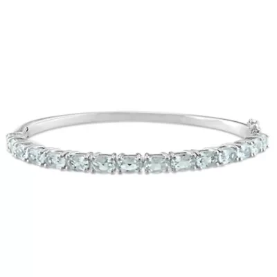 6.3 ct. t.g.w. Aquamarine Bangle in Sterling Silver