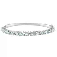 6.3 ct. t.g.w. Aquamarine Bangle in Sterling Silver