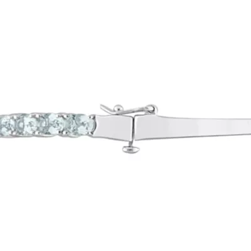 6.3 ct. t.g.w. Aquamarine Bangle in Sterling Silver