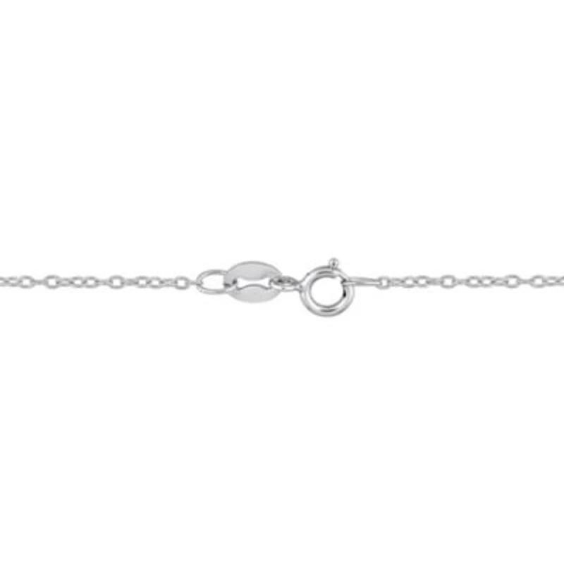 Aquamarine and 1/10 ct. t.w. Diamond Bow Necklace with Chain in Sterling Silver