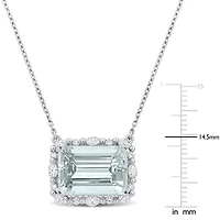5 ct. t.g.w Aquamarine and 5/8 ct. t.w. Diamonds Necklace in 14K White Gold