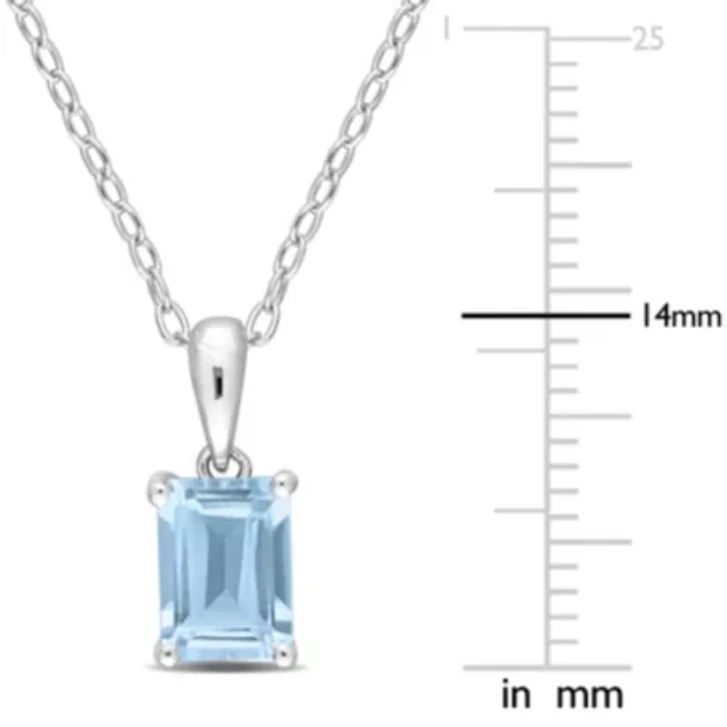 ct. t.g.w. Sky Blue Topaz Solitaire Pendant with Chain in Sterling Silver