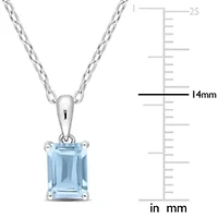 ct. t.g.w. Sky Blue Topaz Solitaire Pendant with Chain in Sterling Silver
