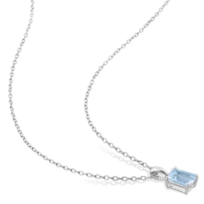 ct. t.g.w. Sky Blue Topaz Solitaire Pendant with Chain in Sterling Silver