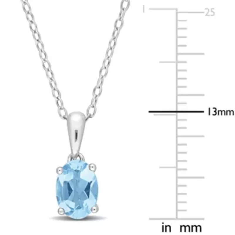1 ct. t.g.w. Sky Blue Topaz Solitaire Pendant with Chain in Sterling Silver
