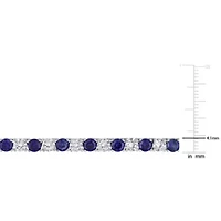 Lab Created 2-Piece set of 47.20 ct. t.g.w. Created Blue and White Sapphire Tennis Bracelet and Necklace in Sterling Silver