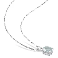 2-Piece Set of 4.50 ct. t.g.w. Aquamarine Earrings and Pendant with Chain in Sterling Silver