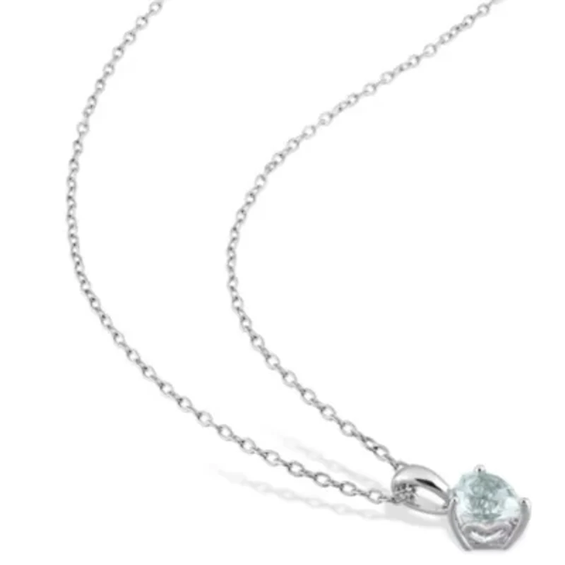 2-Piece Set of 2 ct. t.g.w. Aquamarine Earrings and Pendant with Chain in Sterling Silver