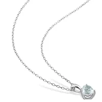 2-Piece Set of 2 ct. t.g.w. Aquamarine Earrings and Pendant with Chain in Sterling Silver