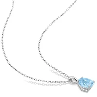 2-Piece Set of 7.5 ct. t.g.w. Sky Blue Topaz Solitaire Earrings and Pendant with Chain in Sterling Silver