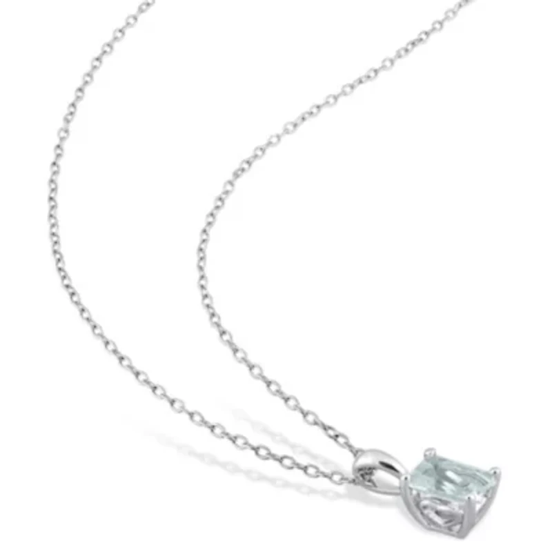 2-Piece Set of 2.85 ct. t.g.w. Aquamarine Earrings and Pendant with Chain in Sterling Silver