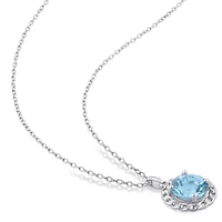 2-Piece Set of 8.2 ct. t.g.w. Sky Blue Topaz Earrings and Pendant with Chain in Sterling Silver