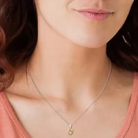 Citrine Heart Pendant with Chain in Sterling Silver