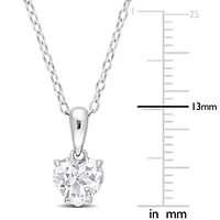 White Topaz Heart Pendant with Chain in Sterling Silver
