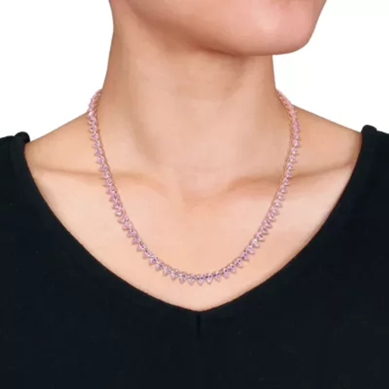 Created Sapphire Necklace in Sterling Silver