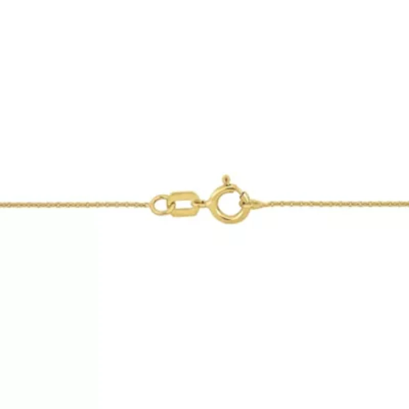 Emerald Open Heart Pendant with Chain in 10K Yellow Gold