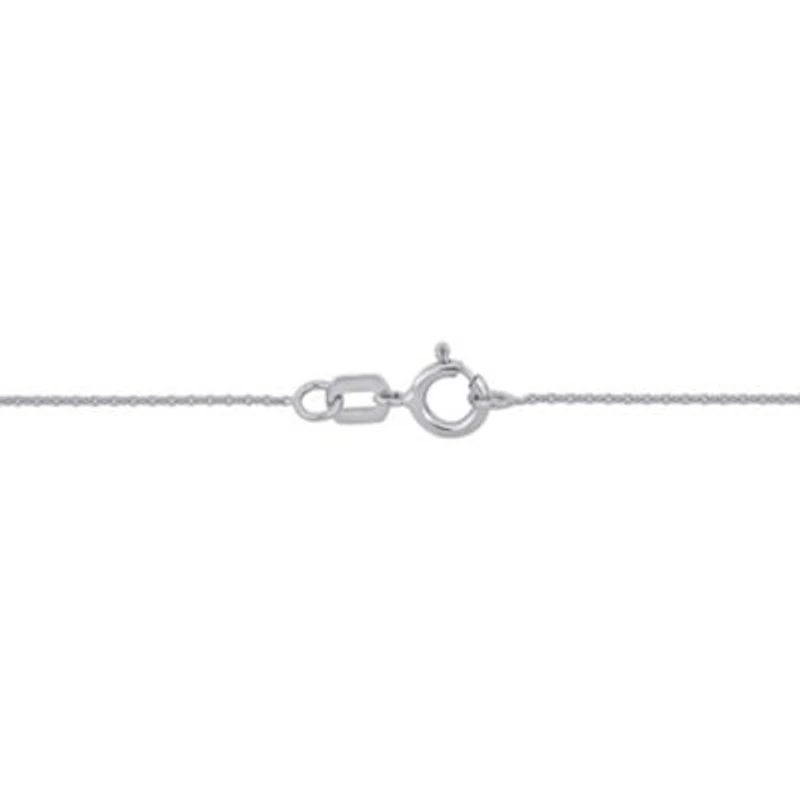 White Freshwater Cultured Pearl Open Heart Pendant with Chain in 14K White Gold