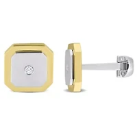 1/10 ct. t.w. Diamond Cufflink Pin in 14K Two-Tone Gold