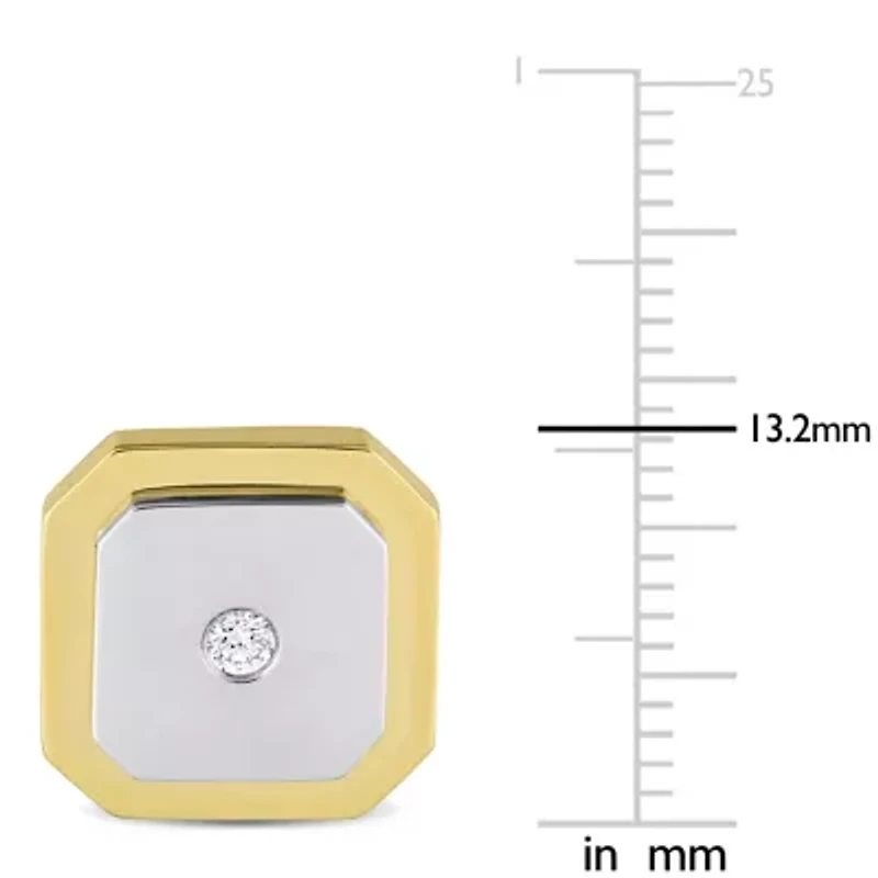 1/10 ct. t.w. Diamond Cufflink Pin in 14K Two-Tone Gold
