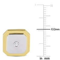 1/10 ct. t.w. Diamond Cufflink Pin in 14K Two-Tone Gold
