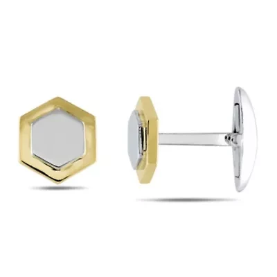 Cufflink Pin in 14K Two-Tone Gold