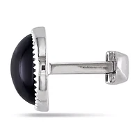 Black Onyx Cufflink Pin in Sterling Silver