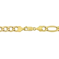 Semi-Solid Figaro Necklace in 10K Yellow Gold