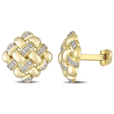 1/2 ct. t.w. Diamond Cufflink in 14K Yellow Gold