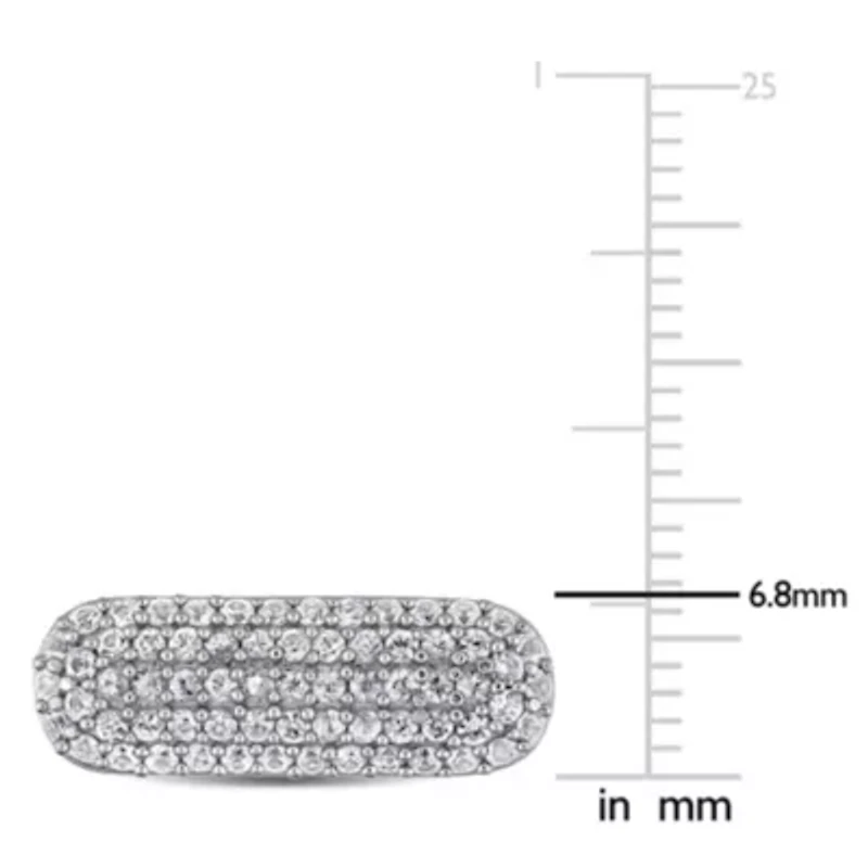 White Sapphire Cufflink in Sterling Silver