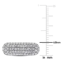 White Sapphire Cufflink in Sterling Silver