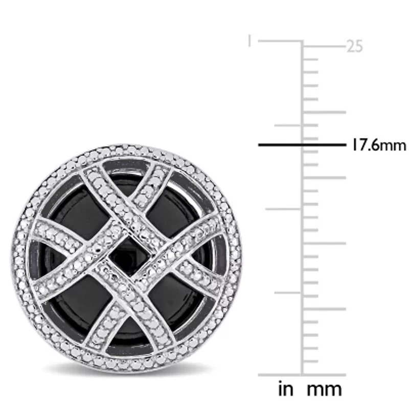 Black Onyx Cufflink in Sterling Silver