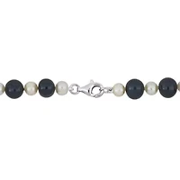 Freshwater Cultured Pearl Men's Necklace with Sterling Silver Clasp