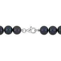 Freshwater Cultured Pearl and Tahitian Necklace with Sterling Silver Clasp