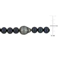 Freshwater Cultured Pearl and Tahitian Necklace with Sterling Silver Clasp