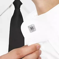 Lab Created Created White Sapphire Cufflink in Sterling Silver