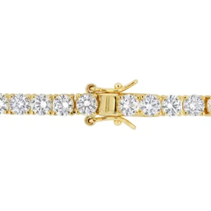 Created White Sapphire Bracelet in Yellow Plated Sterling Silver