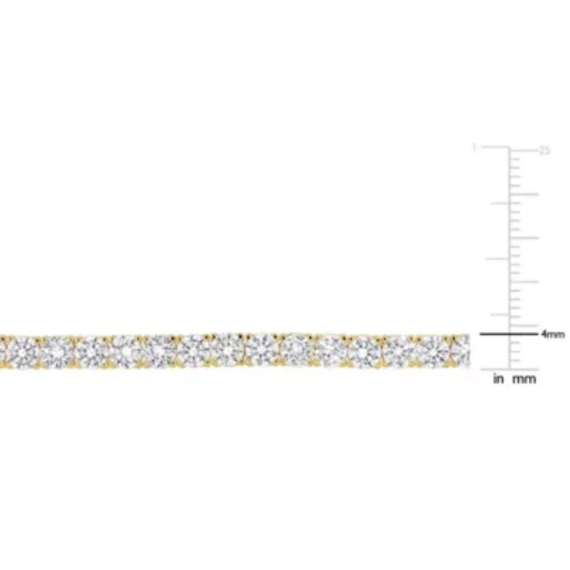 Created White Sapphire Bracelet in Yellow Plated Sterling Silver