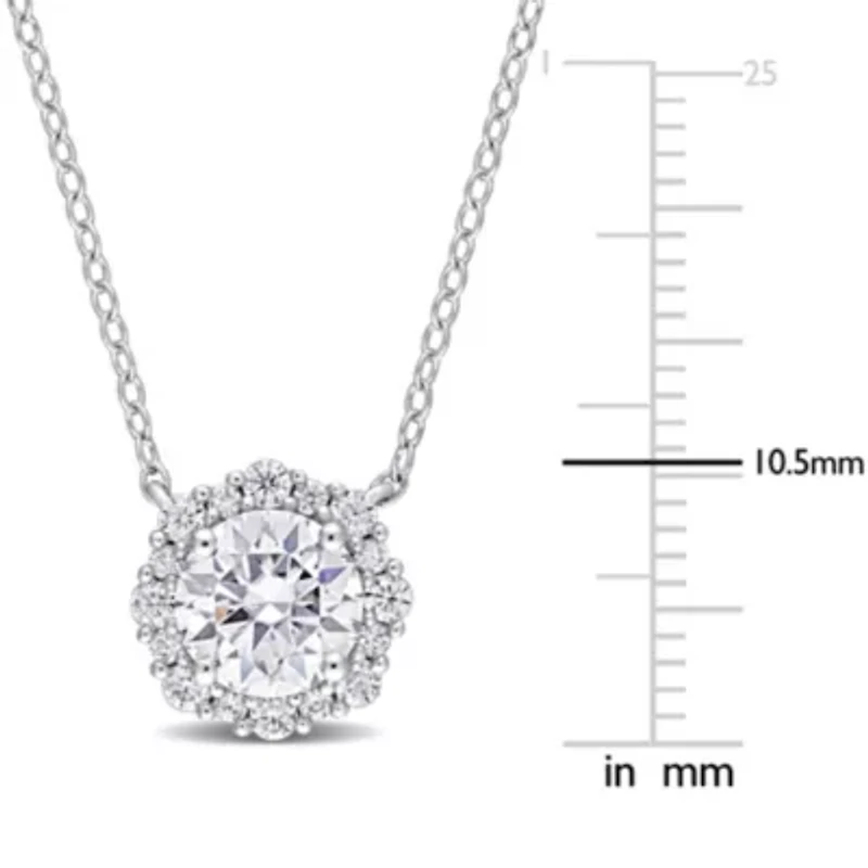 Lab Created Created White Moissanite Necklace in Sterling Silver