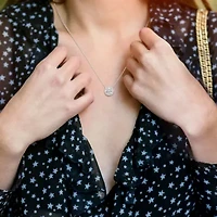 Lab Created Created White Moissanite Necklace in Sterling Silver