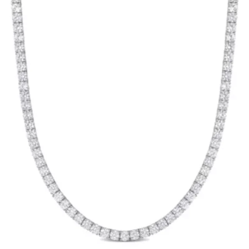 Lab Created Created White Sapphire Necklace in Sterling Silver