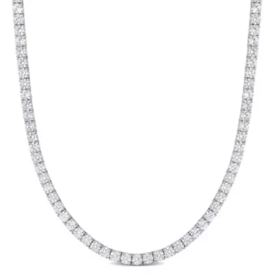 Lab Created Created White Sapphire Necklace in Sterling Silver