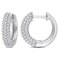 Lab Created Created White Moissanite LeverBack Earrings in Sterling Silver