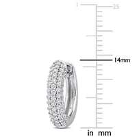 Lab Created Created White Moissanite LeverBack Earrings in Sterling Silver