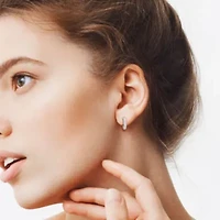 Lab Created Created White Moissanite LeverBack Earrings in Sterling Silver