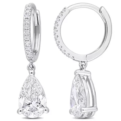 2.11 ct. t.w. Diamond Huggie Charm Earrings in 14K White Gold