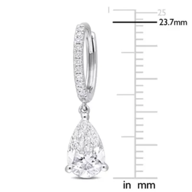 2.11 ct. t.w. Diamond Huggie Charm Earrings in 14K White Gold