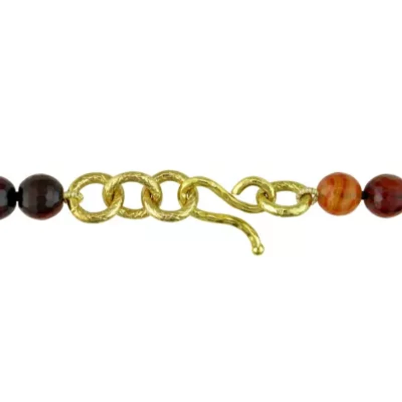 Brown Agate Bead 3-Strand Necklace