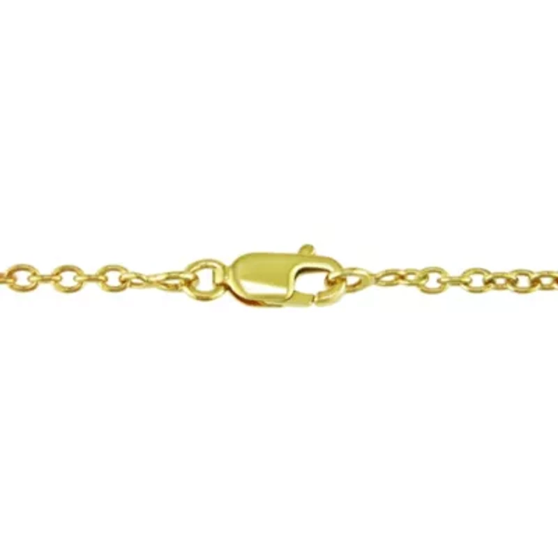 Rutilated Quartz Station Necklace in Yellow Plated Sterling Silver