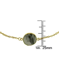 Rutilated Quartz Station Necklace in Yellow Plated Sterling Silver